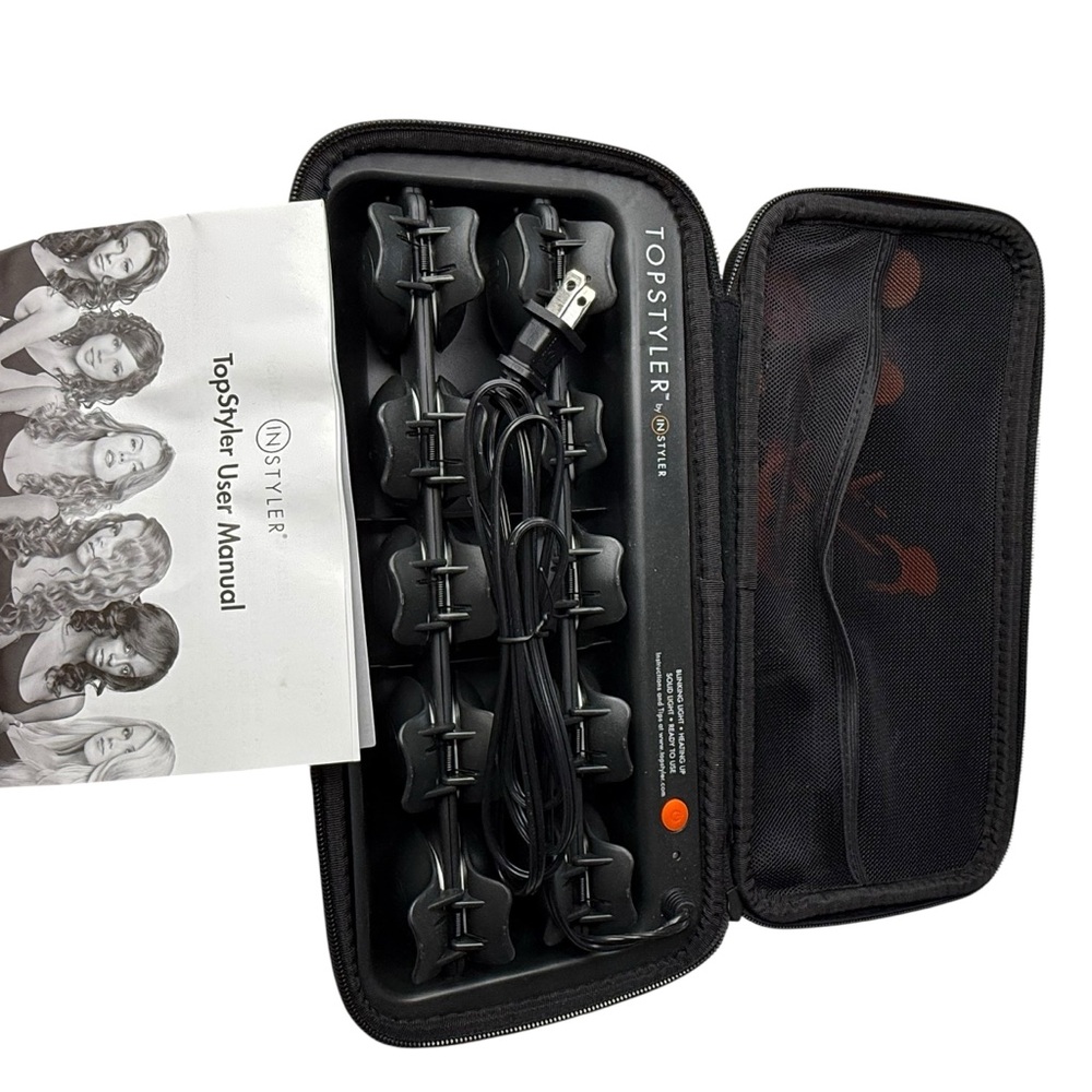 InStyler TopStyler Ceramic Shell Hair Curler Heat Styling System with Case Black